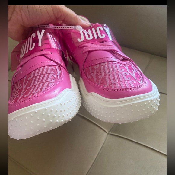 Juicy Couture Sneakers size 10 PINK Mesh & PVC Clear LOGO NWT! - Picture 6 of 8